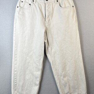 Eddie Bauer Capri Jeans Womens‎ Size 6 Light Gray Off White Denim Pants Vacation